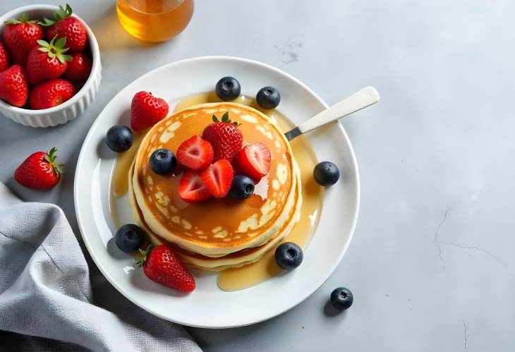 Fluffy Pancakes with Berries A Summer Delight